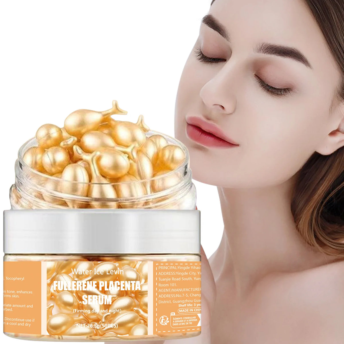Collagen Face Serum Capsules – Hyaluronic Acid, Anti-Wrinkle & Brightening (50 Pcs)