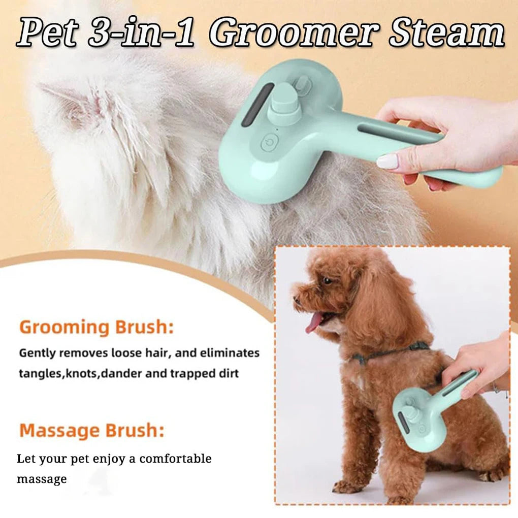 Steam Spray Dog Grooming Brush – Effortless Pet Grooming Tool