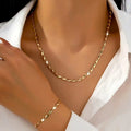 Luxurious Women's Necklace & Bracelet Set – Gold Plated Fashion Jewelry