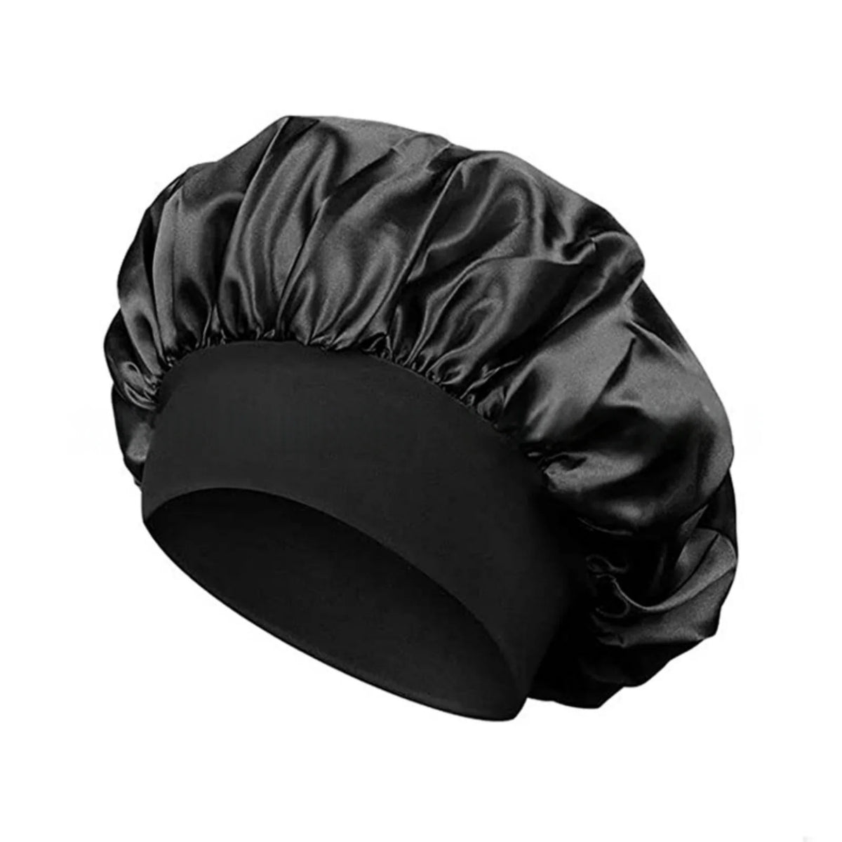 Satin Hair Bonnet – Wide-Band Sleep Cap for Women