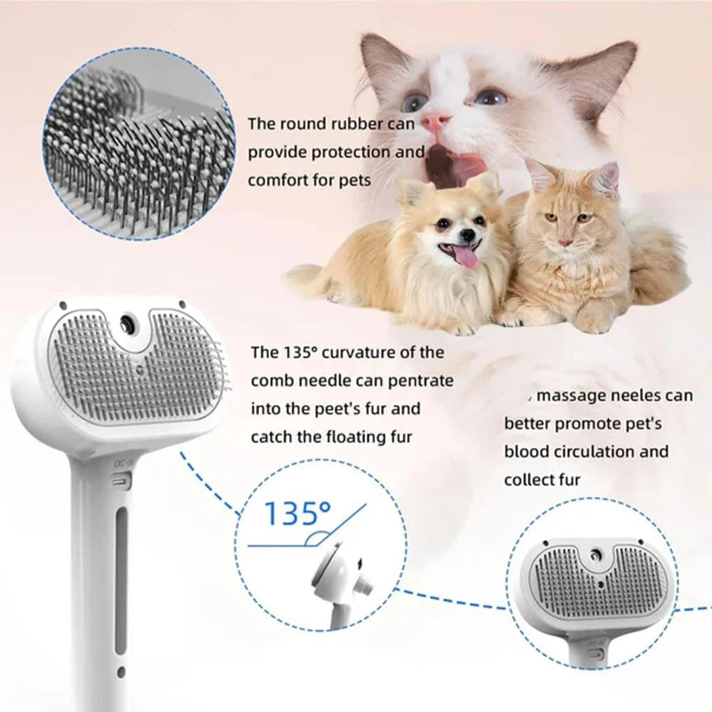 Steam Spray Dog Grooming Brush – Effortless Pet Grooming Tool