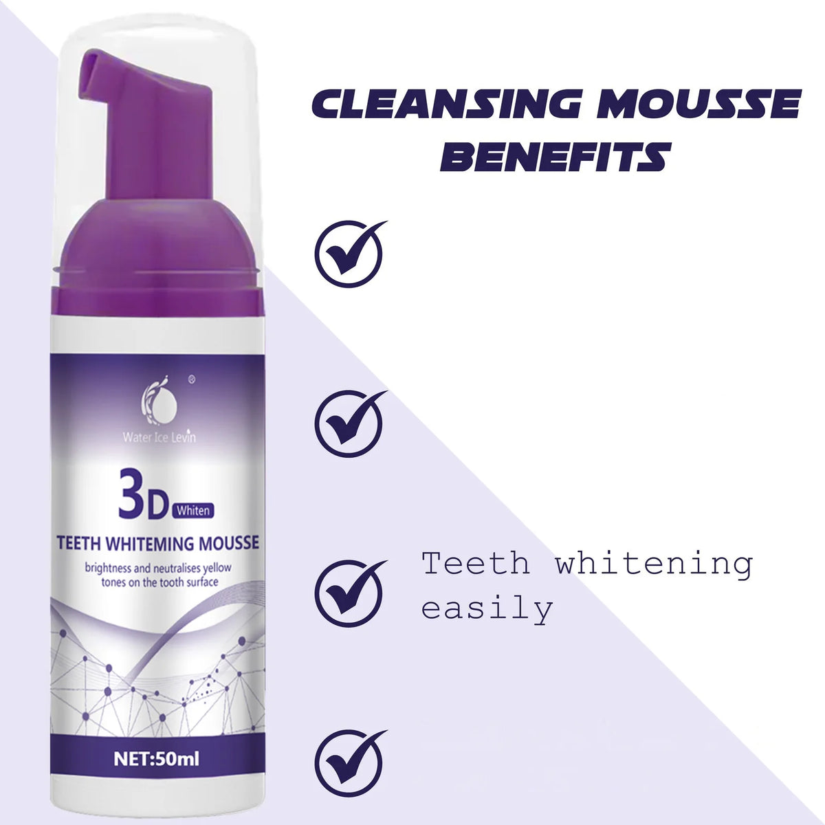 Purple Whitening Mousse Toothpaste – Deep Cleansing & Fresh Breath (50ml)