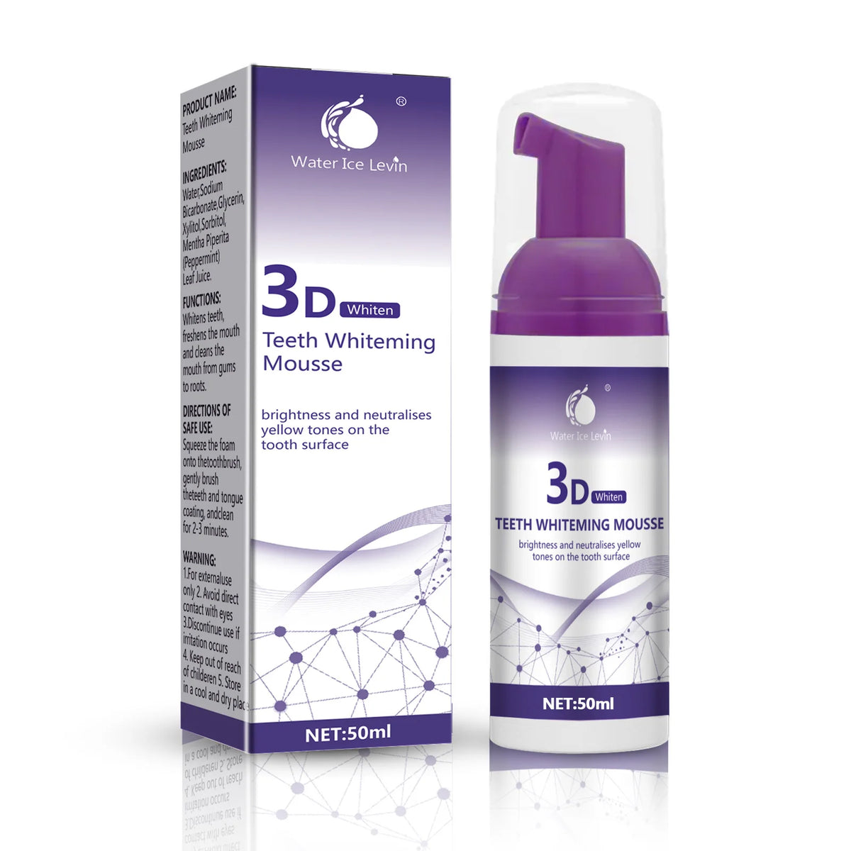 Purple Whitening Mousse Toothpaste – Deep Cleansing & Fresh Breath (50ml)