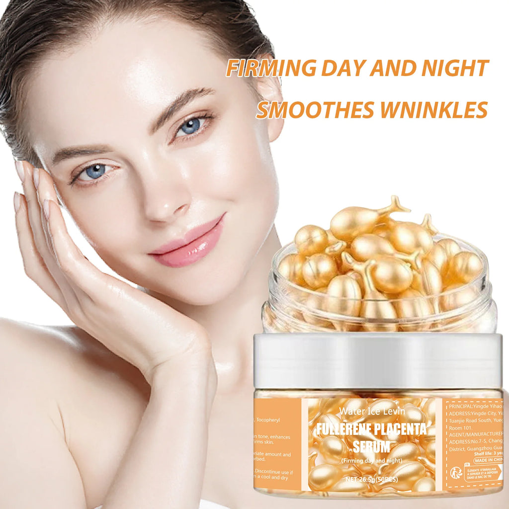 Collagen Face Serum Capsules – Hyaluronic Acid, Anti-Wrinkle & Brightening (50 Pcs)