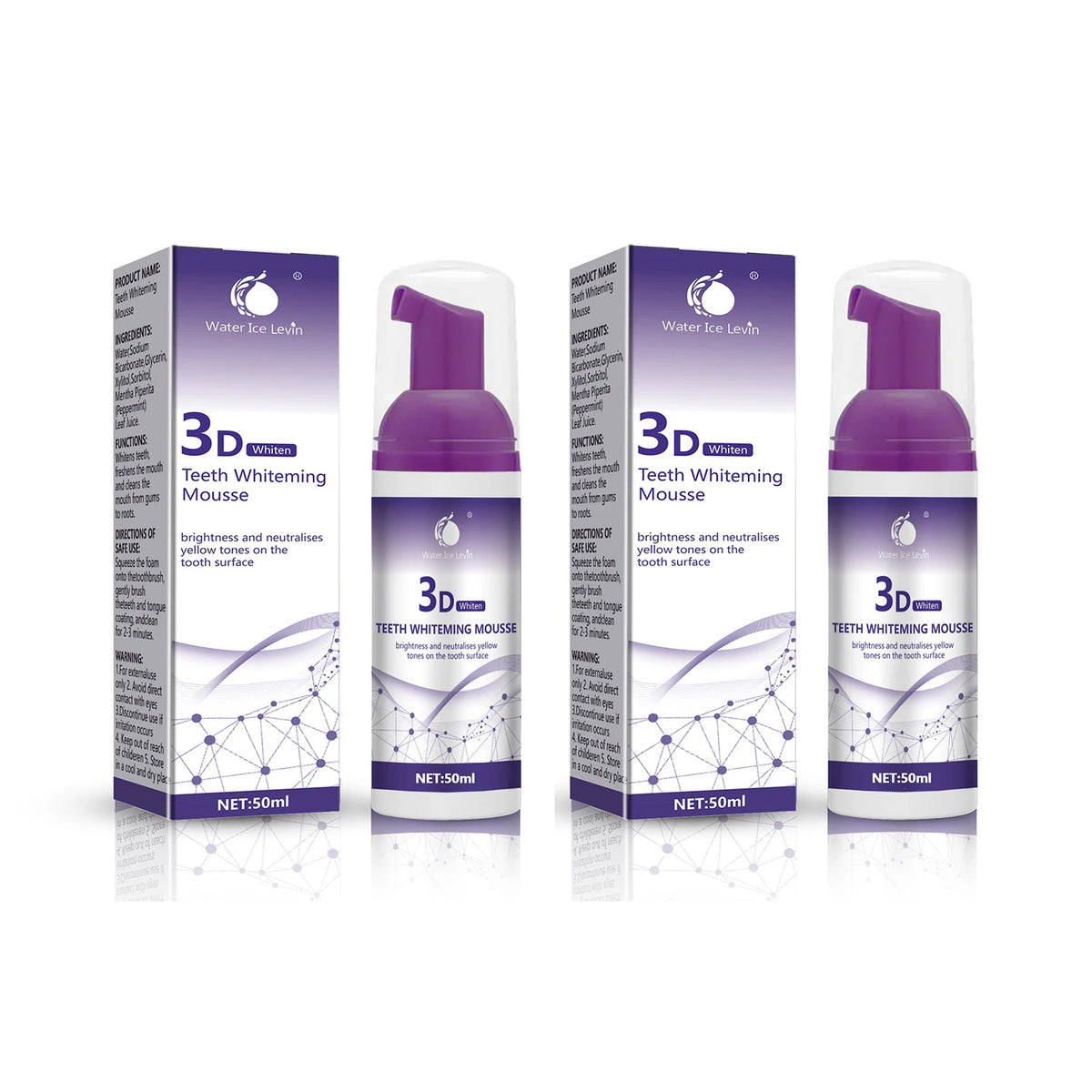 Purple Whitening Mousse Toothpaste – Deep Cleansing & Fresh Breath (50ml)