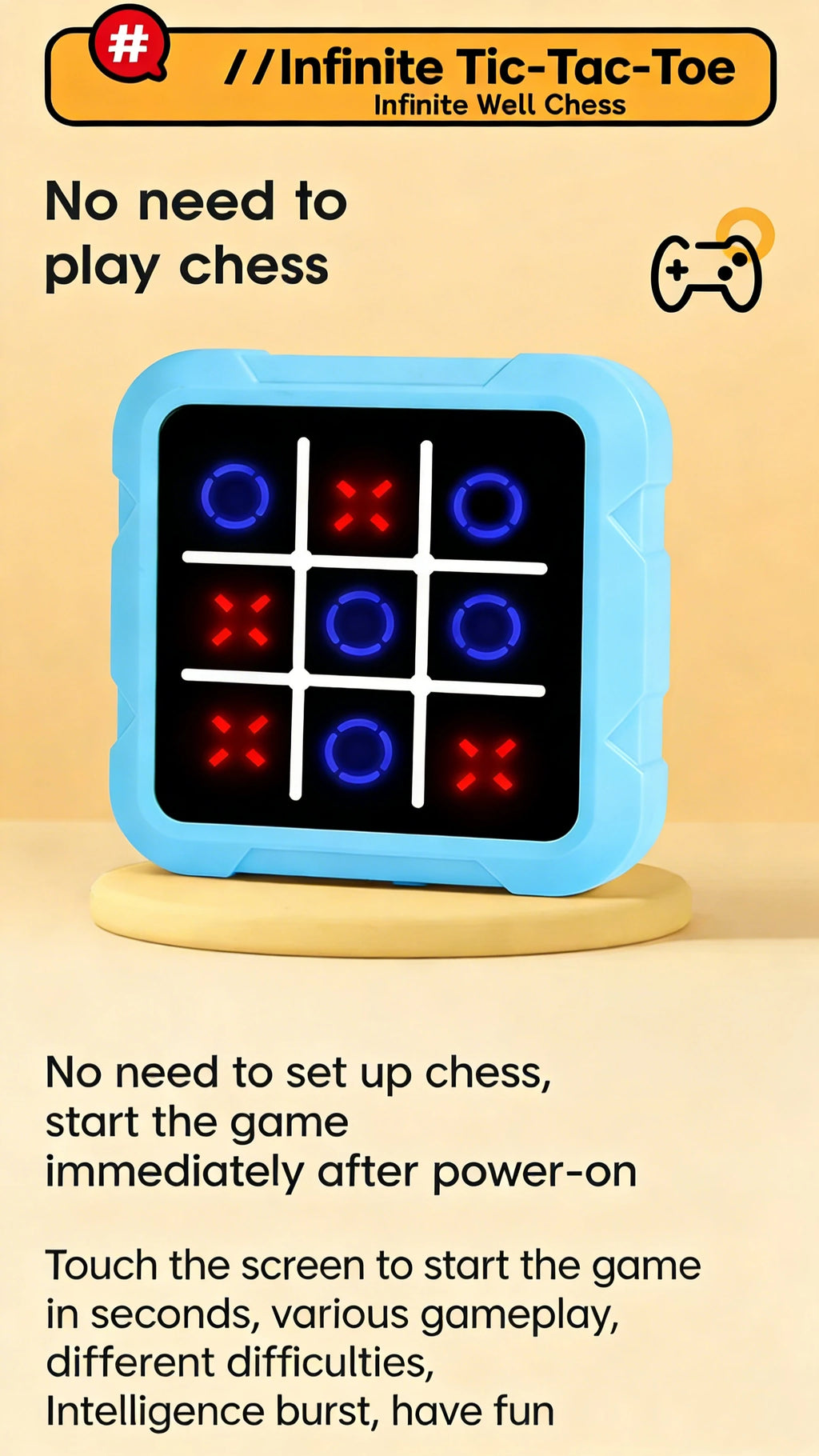 Electronic Tic-Tac-Toe Strategy Game for Kids