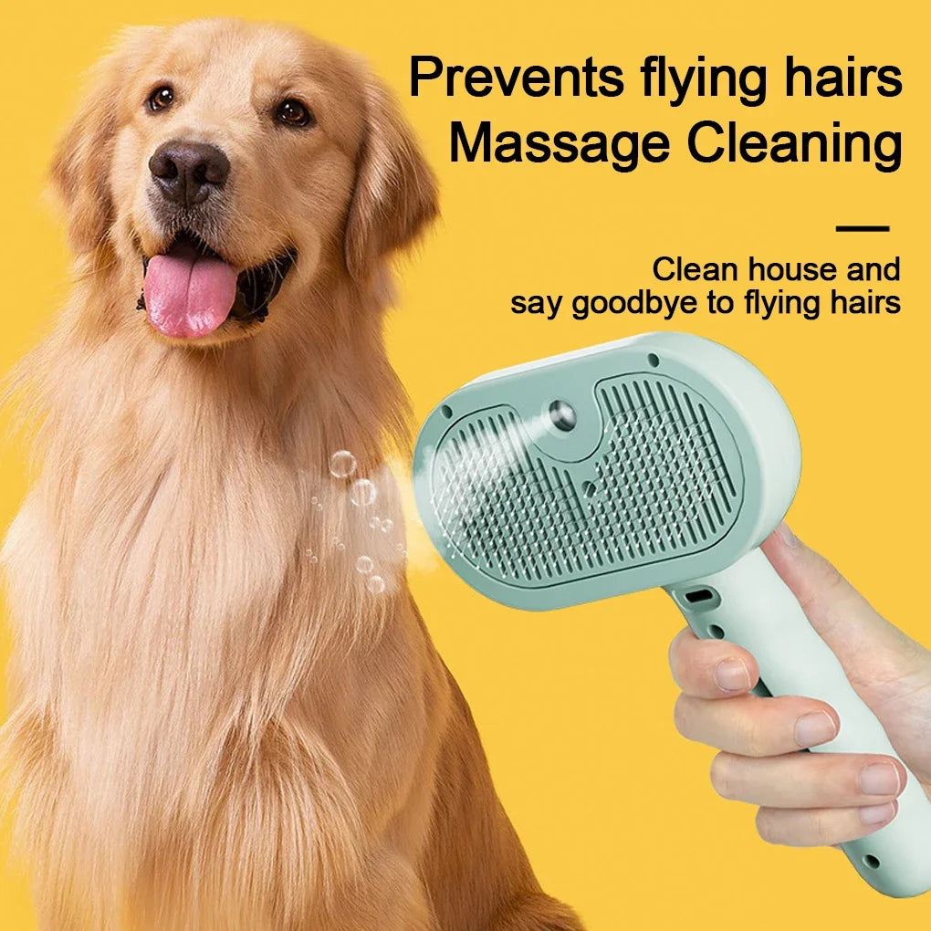 Steam Spray Dog Grooming Brush – Effortless Pet Grooming Tool