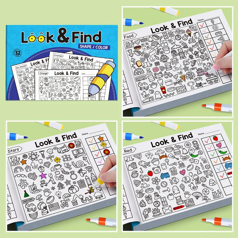 Search & Find Visual Perception Activity Book for Kids