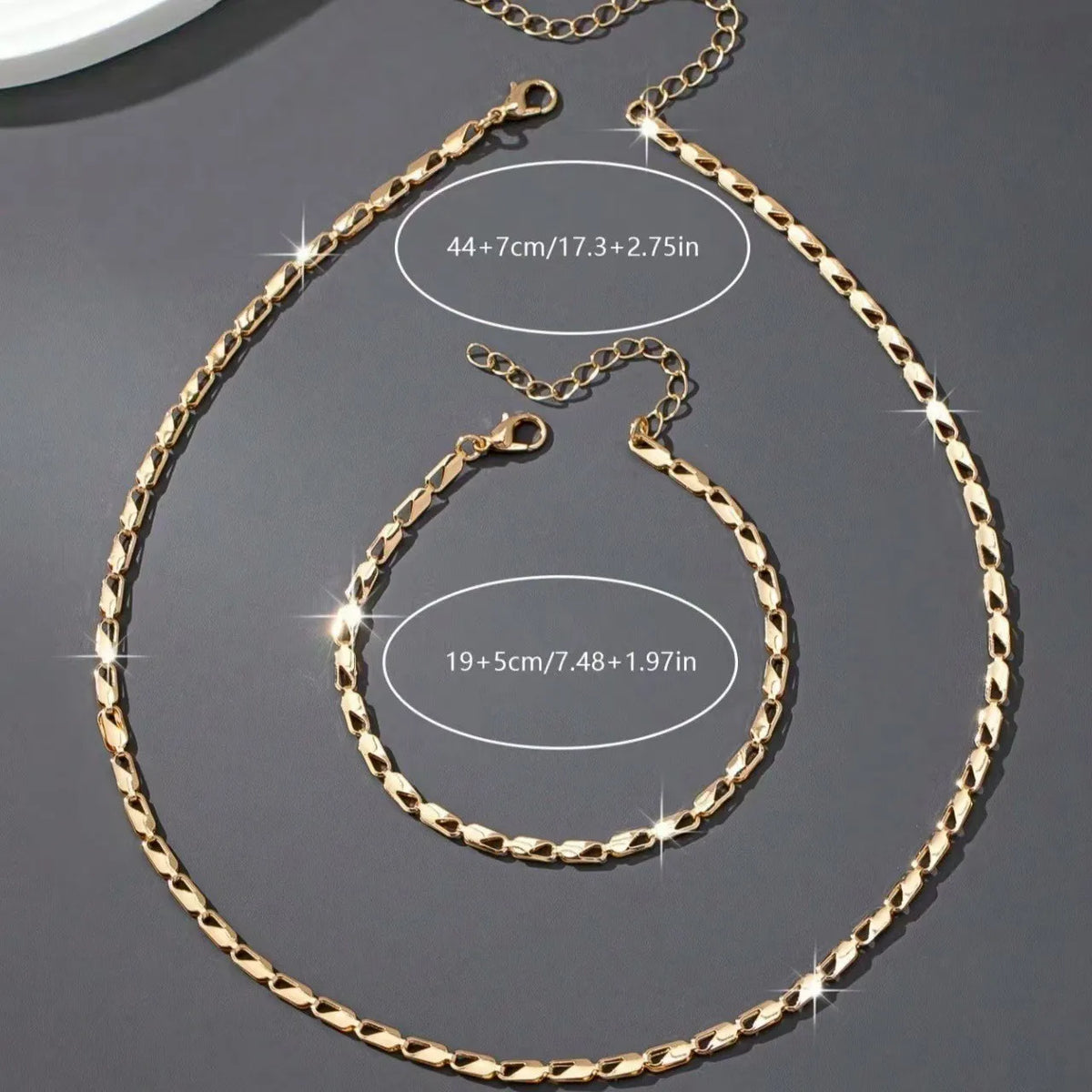Luxurious Women's Necklace & Bracelet Set – Gold Plated Fashion Jewelry