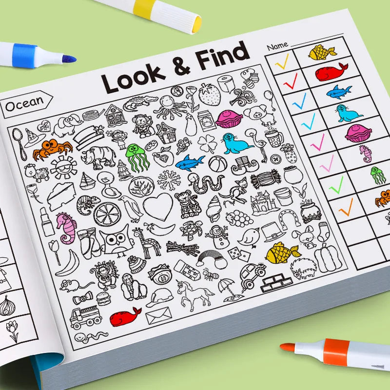 Search & Find Visual Perception Activity Book for Kids